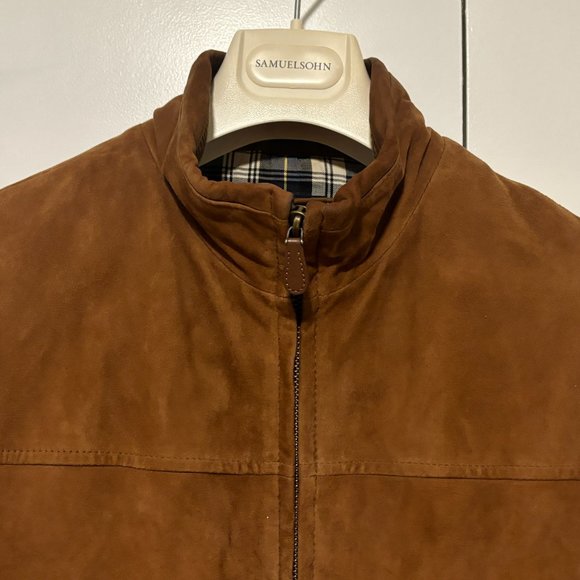 Brooks Brothers Tan/Brown Suede Leather Bomber Jacket - Medium - Picture 10 of 16